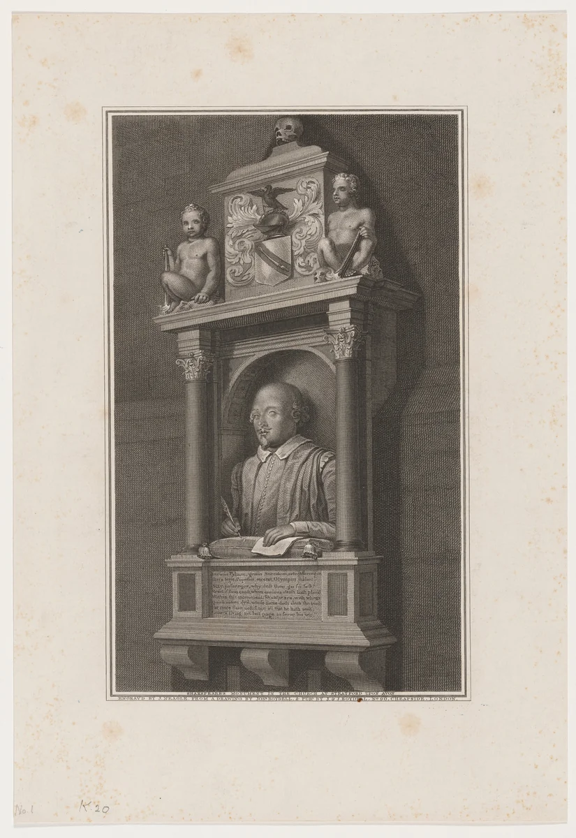 Shakespeare Monument in Church at Stratford-on-Avon by James Neagle, print, 1769-1822