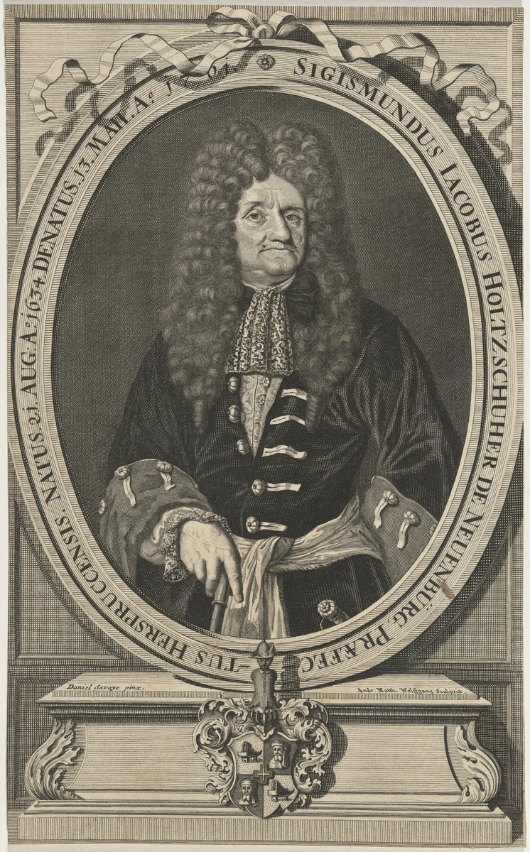 Sigismundus Jacobus Holtzschuher de Neuenburg by Andreas Mattaus Wolfgang, print, 1660-1736