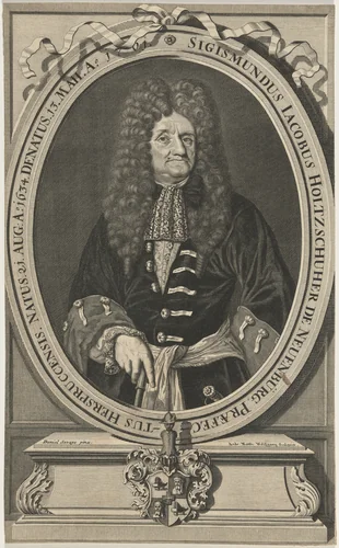 Sigismundus Jacobus Holtzschuher de Neuenburg by Andreas Mattaus Wolfgang, print, 1660-1736