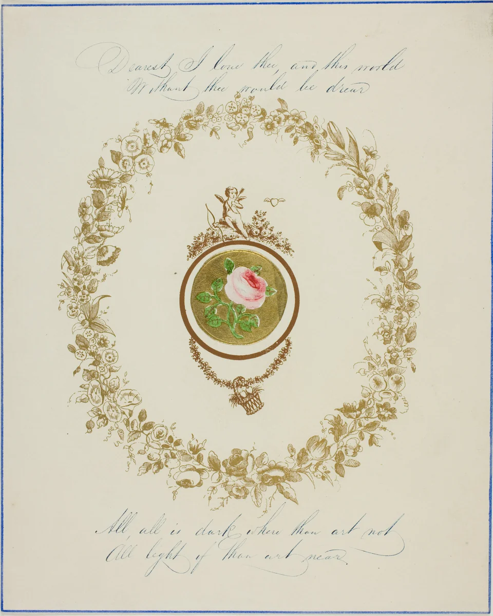 Dearest, I Love Thee (valentine) by Unknown Artist, other, 1845-1855