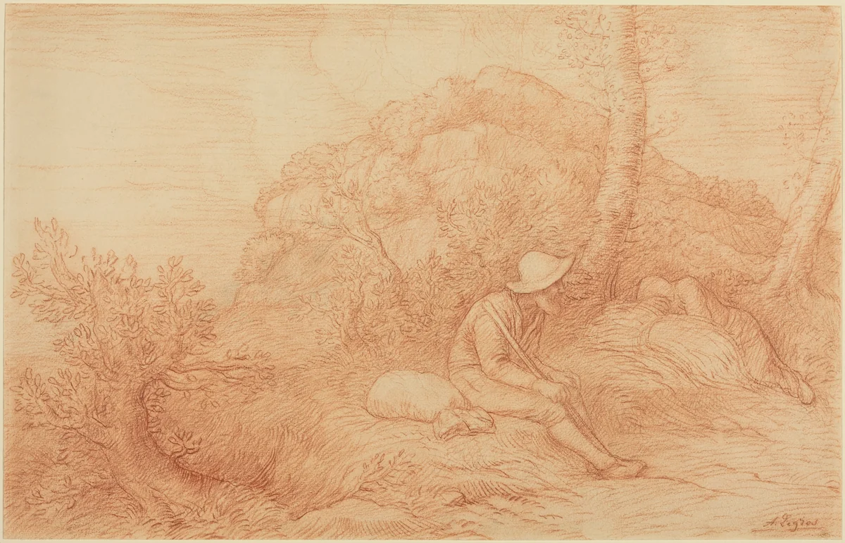 Rest by Alphonse Legros, drawing, 1837-1911