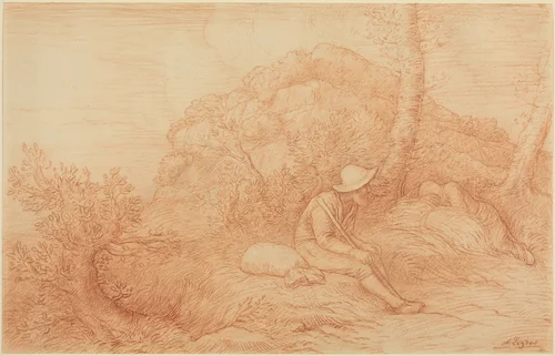 Rest by Alphonse Legros, drawing, 1837-1911