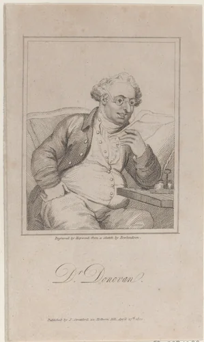 Portrait of Dr. Jeremiah Donovan, an army surgeon by James Hopwood, print, 1809