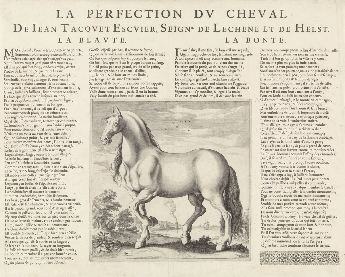 Landschap met paard, naar links gewend by Unknown, print, 1590-1637