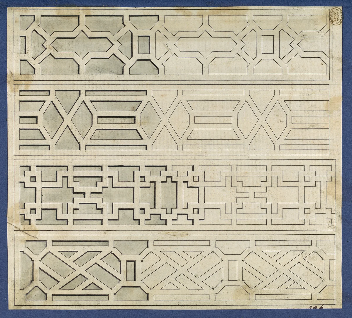 Frets, from Chippendale Drawings, Vol. II by Thomas Chippendale, drawing, 1754