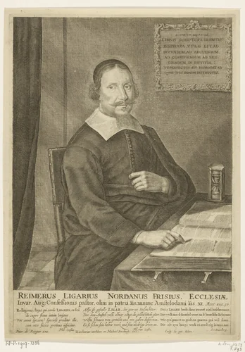 Portret van Reimerus Ligarius by Crispijn van de Passe, print, 1644-1646