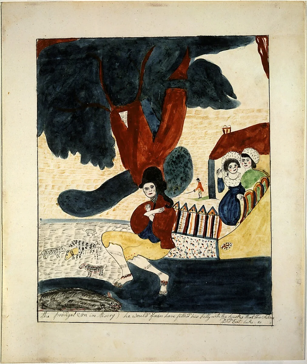 The Prodigal Son in Misery by Mary Ann Willson, drawing, 1815