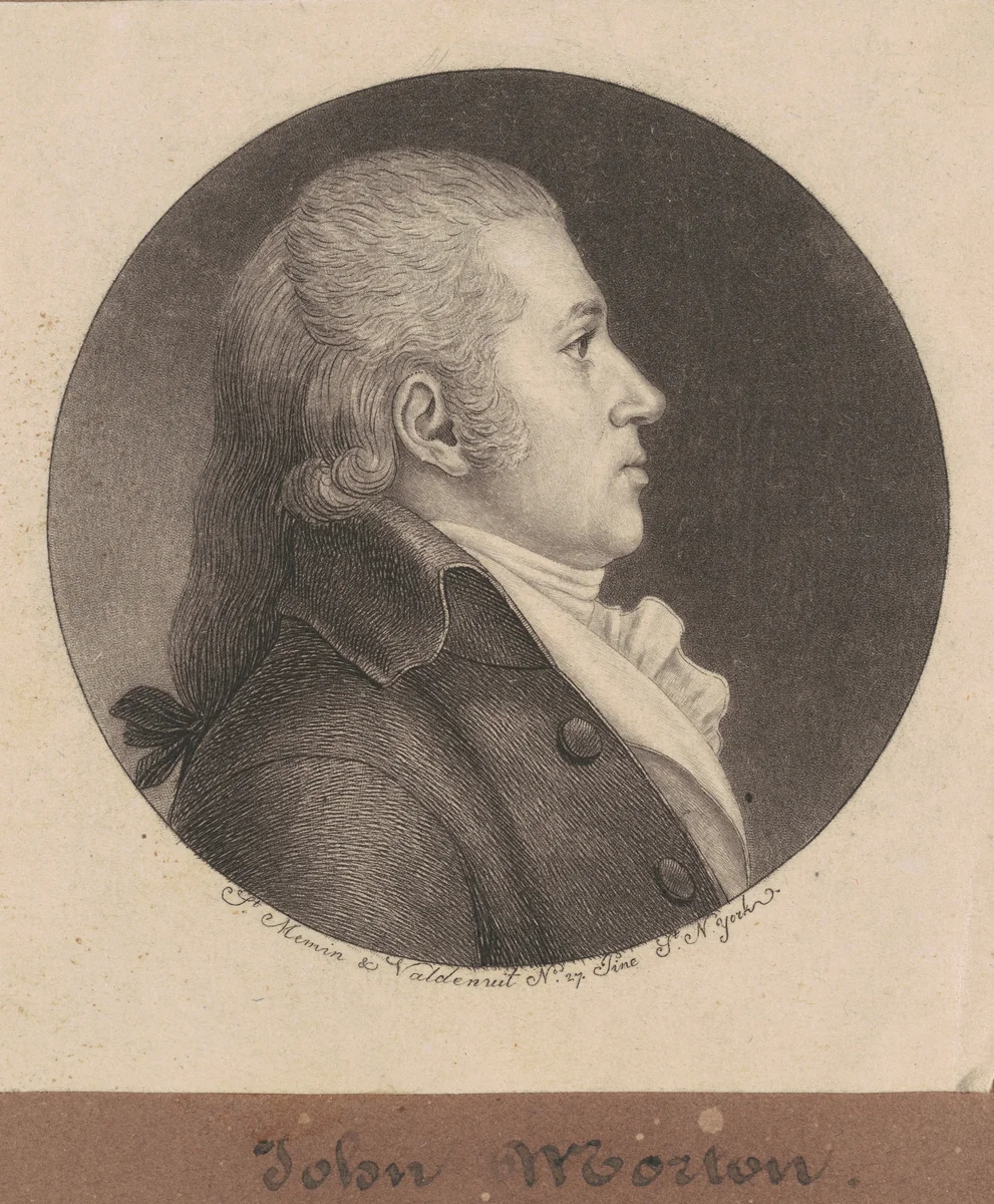 John Morton by Charles B. J. Févret de Saint-Mémin, print, 1796-1797