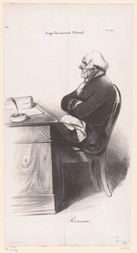 Karikatuur van Jean-Joseph Rousseau by Honoré Daumier, print, 1835
