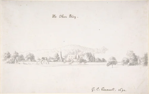 View of the castle at Oberbürg by Georg Christoph Eimmart, drawing, 1690