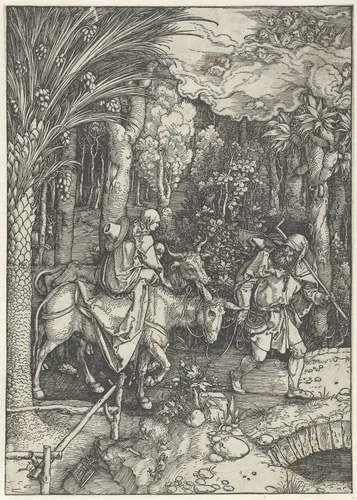 Vlucht naar Egypte by Unknown, print, 1502-1506