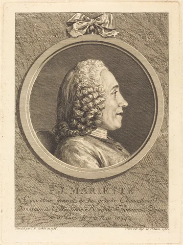Pierre-Jean Mariette by Augustin de Saint-Aubin
Charles-Nicolas Cochin II, print, 1765