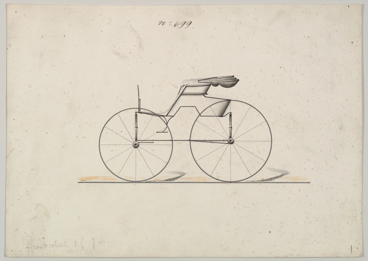 Road Wagon #699 by Brewster & Co., drawing, 1865-1875