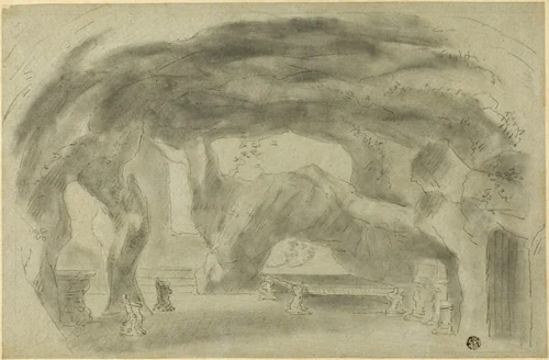 Interior of a Grotto by Richard Wilson, drawing, 1734-1782
