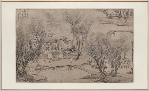 New Year's Day in a Village at Stone Lake by Li Shida, painting, 1609