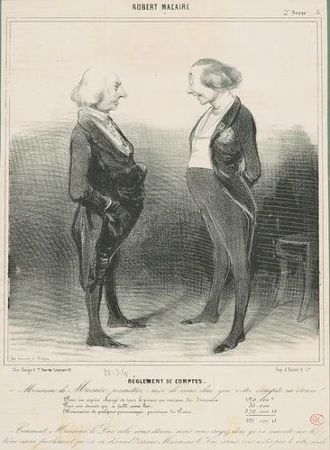 Réglement de comptes by Honoré Daumier, print, 1841