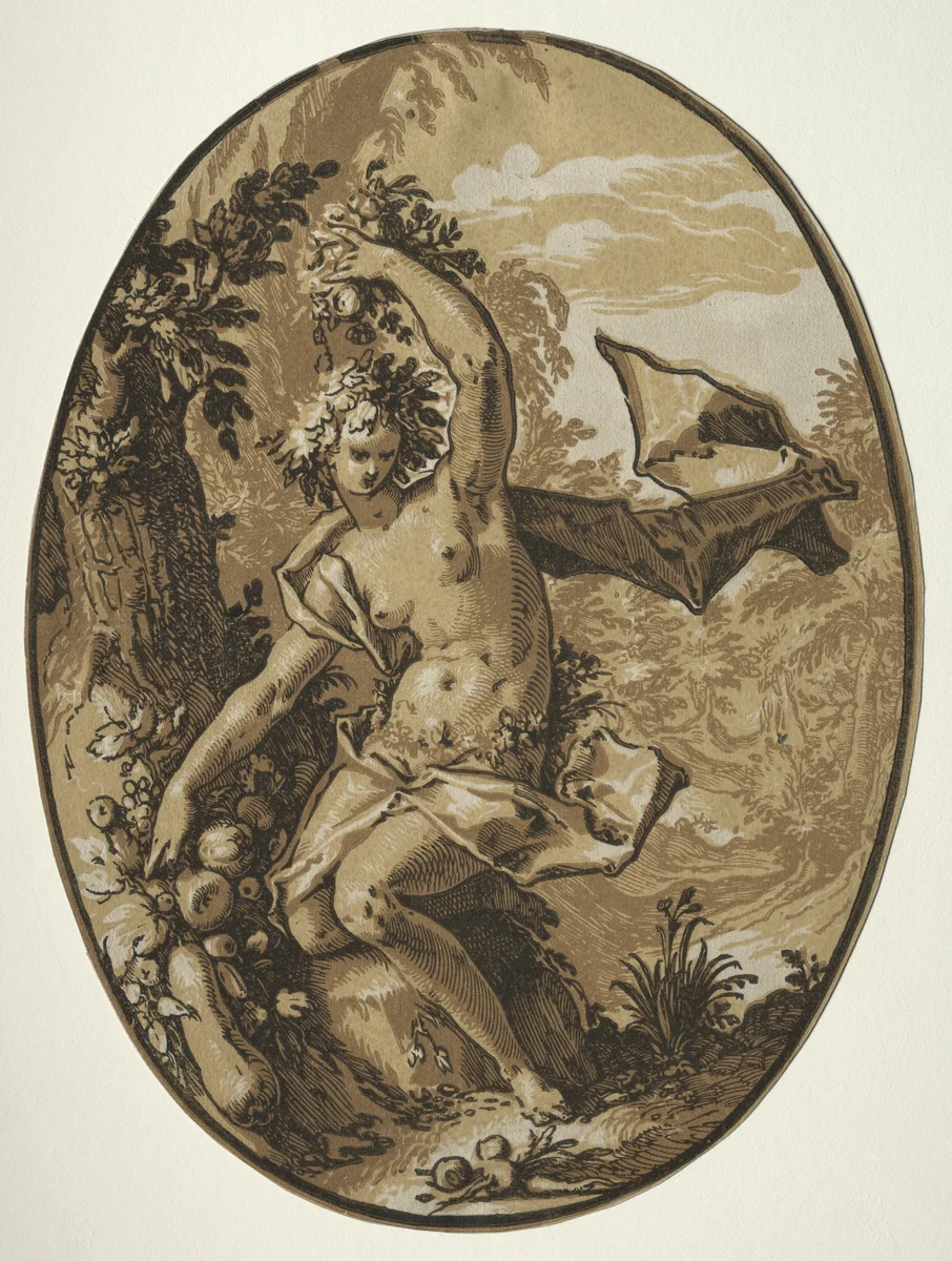 The Deities: Proserpine by Hendrick Goltzius, print, 1583-1595