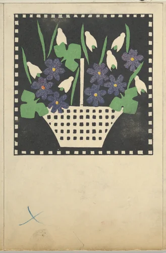 Basket of Flowers by Leopoldine Kolbe, print, 1907