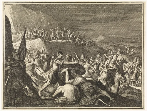 Gideon verslaat de Midianieten by Caspar Luyken, print, 1712