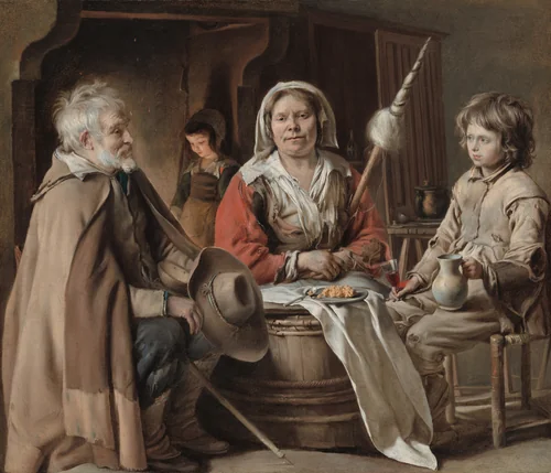 Peasant Interior by Louis Le Nain, painting, 1645