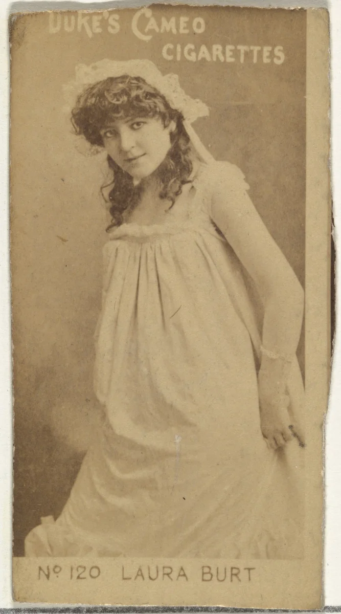 Card Number 120, Laura Burt, from the Actors and Actresses series (N145-4) issued by Duke Sons & Co. to promote Cameo Cigarettes by W. Duke, Sons & Co., photograph, 1880-1889