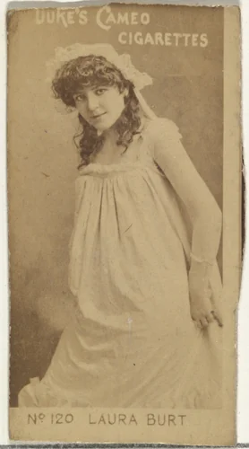 Card Number 120, Laura Burt, from the Actors and Actresses series (N145-4) issued by Duke Sons & Co. to promote Cameo Cigarettes by W. Duke, Sons & Co., photograph, 1880-1889