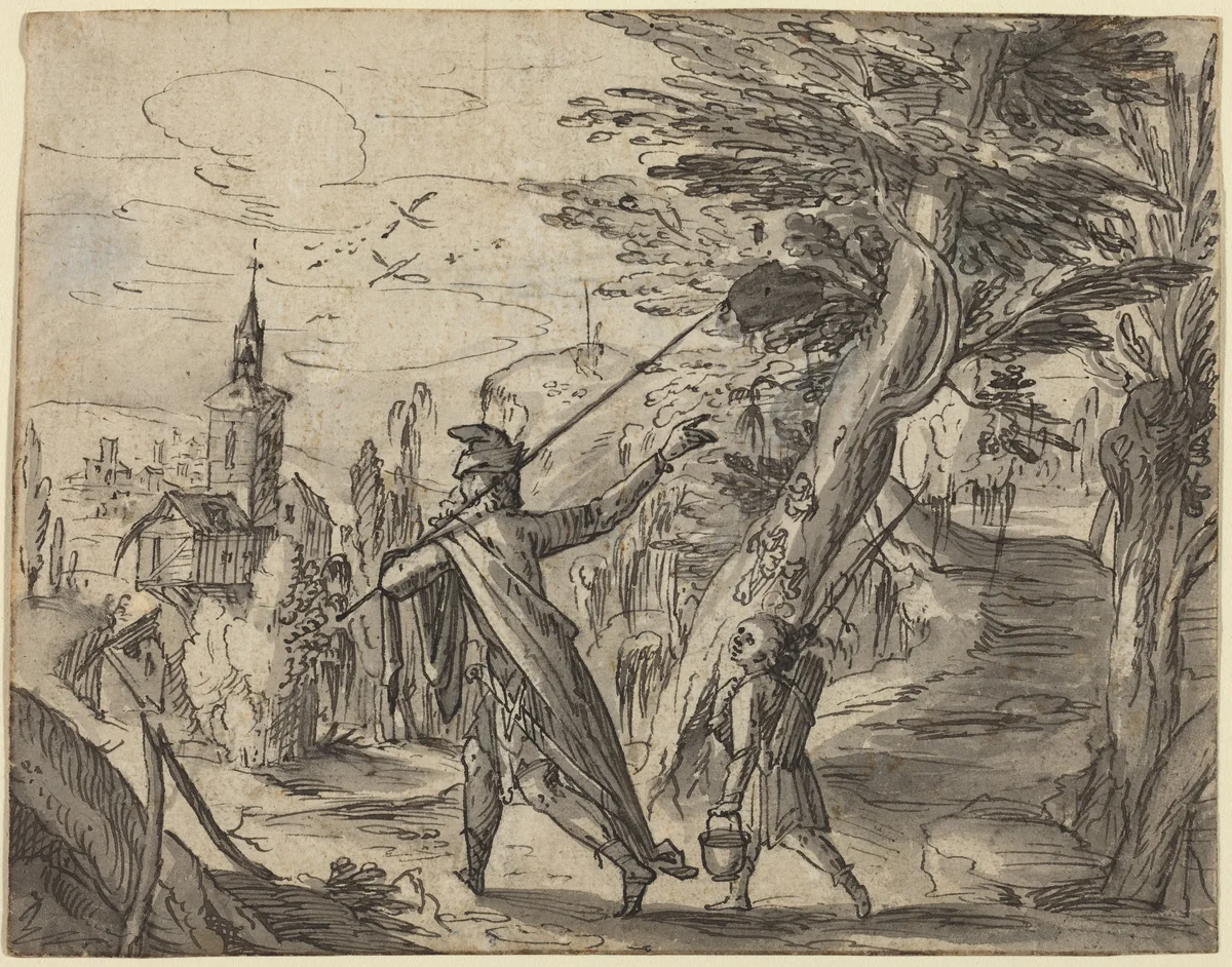 Abraham and Isaac by Hermann Weyer, drawing, 1541-1667