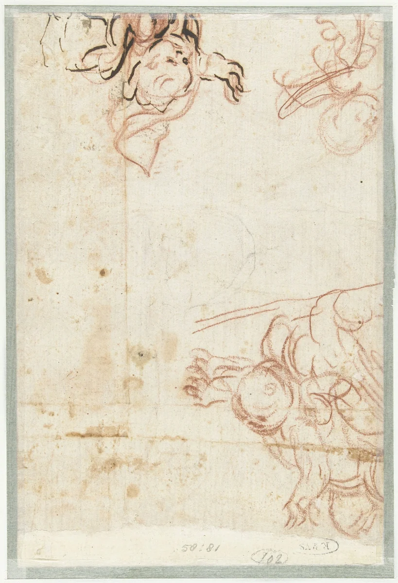 Buitelende engeltjes by Baldassare Franceschini, drawing, 1666-1671