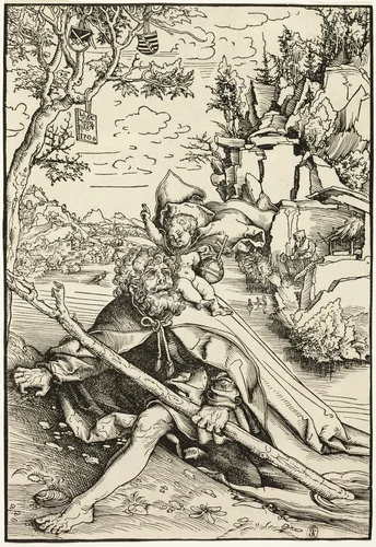 Saint Christopher by Lucas Cranach the Elder, print, 1506