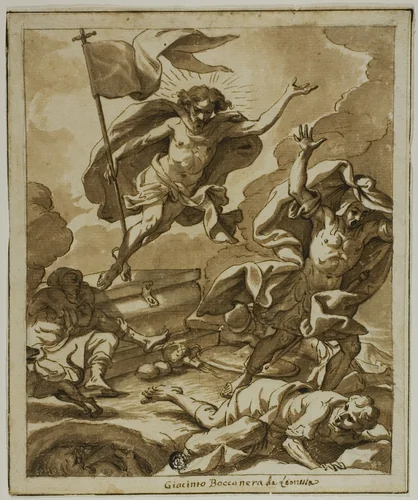 Resurrection of Christ by Giacinto Boccanera, drawing, 1686-1746