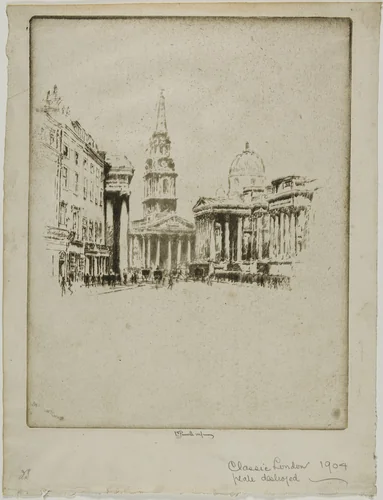 Classic London, St. Martin's-in-the-Fields by Joseph Pennell, print, 1906