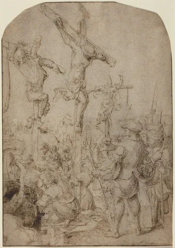 The Crucifixion by Netherlandish 16th Century, drawing, 1520