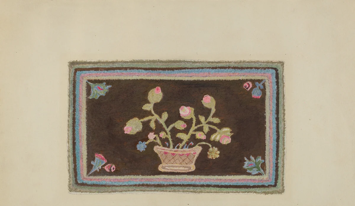 Hooked Rug by Alfonso Umana, index of american design, 1938