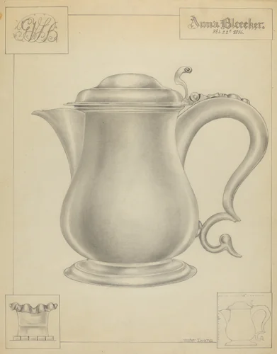 Silver Tankard by Hester Duany, index of american design, 1936