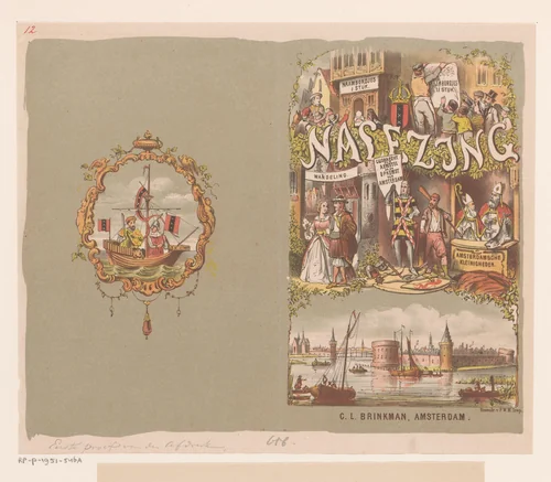 Omslag voor: Nalezing op mijn Amstelodamiana by Johan Coenraad Leich, print, 1886