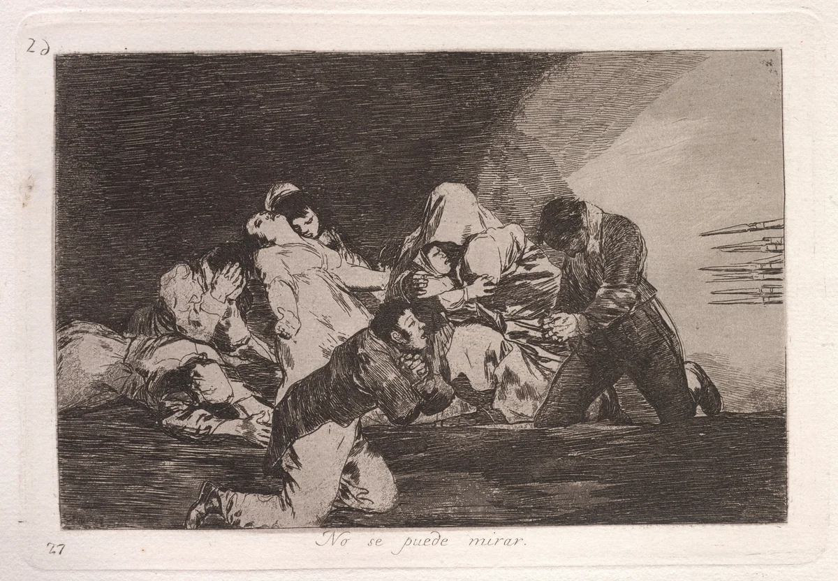 No se puede mirar (One Can't Look) by Francisco Goya, print, 1863