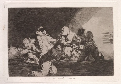 No se puede mirar (One Can't Look) by Francisco Goya, print, 1863