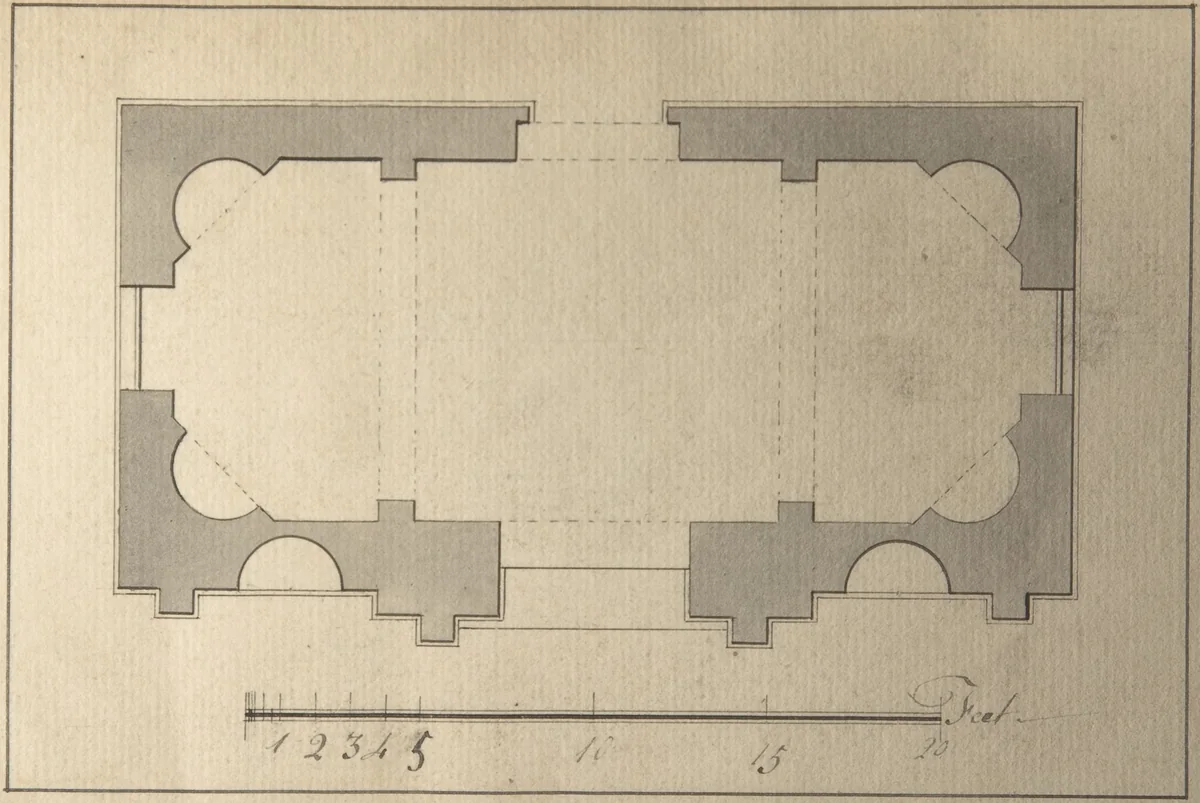 Plan for Garden Pavilion by Robert Morris, drawing, 1715-1754