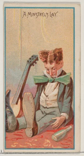 A Minstrel's Lay, from the Jokes series (N87) for Duke brand cigarettes by W. Duke, Sons & Co., print, 1890