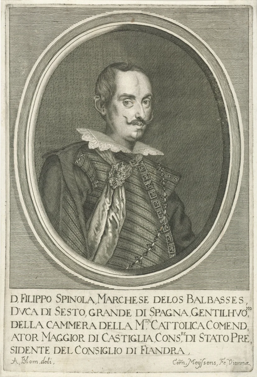 Portret van Filippo Spinola by Cornelis Meyssens, print, 1670-1674