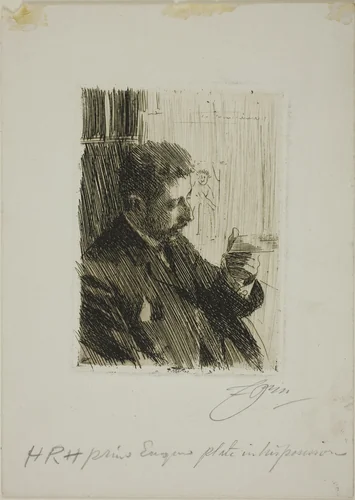 H. R. H. Prince Eugen of Sweden by Anders Zorn, print, 1891