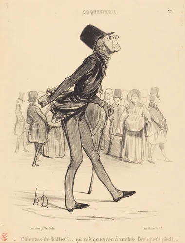 Chiennes de bottes!... by Honoré Daumier, print, 1840