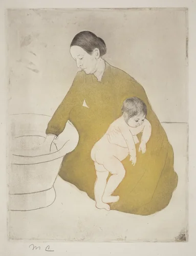 The Bath by Mary Cassatt, print, 1890-1891