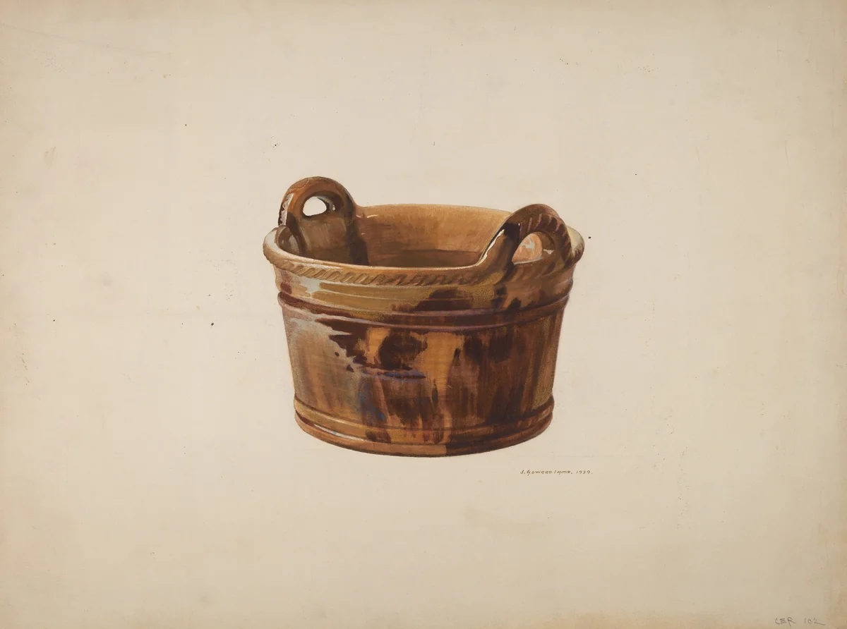 Pottery Basket by J. Howard Iams, index of american design, 1939