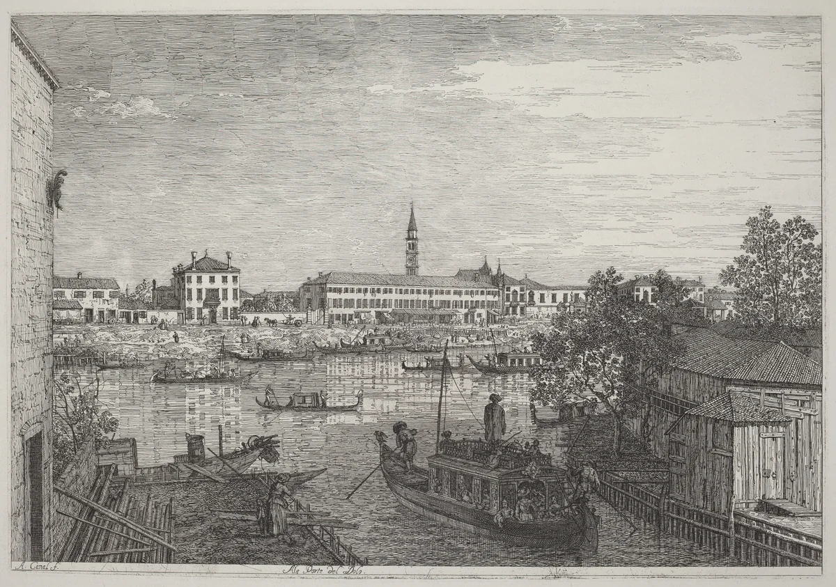 Ale Porte del Dolo by Canaletto, print, 1735-1746