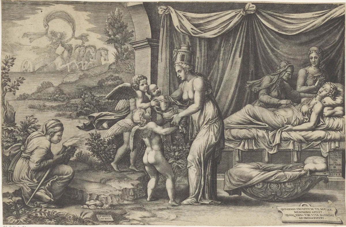 Allegorie op Geboorte by Unknown, print, 1560