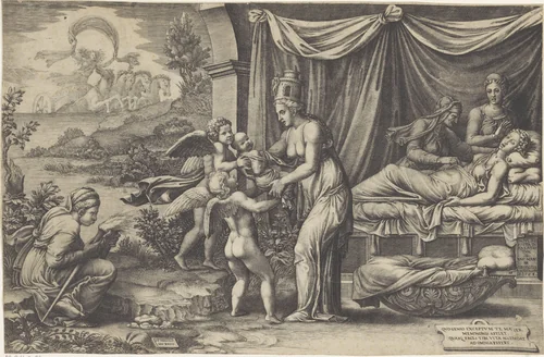 Allegorie op Geboorte by Unknown, print, 1560