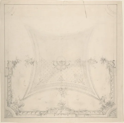 Designs for Ceiling by Charles Monblond, drawing, 1800-1899