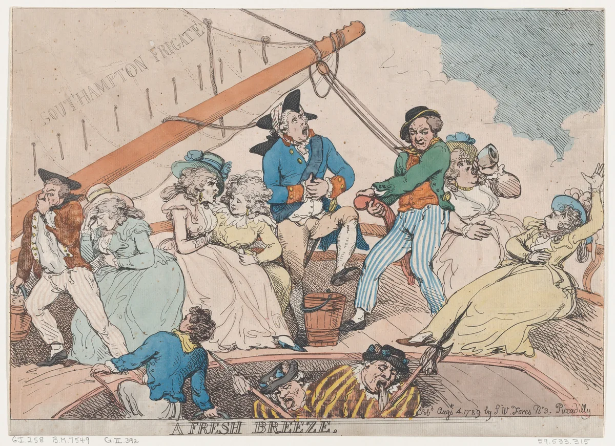 A Fresh Breeze by Thomas Rowlandson, print, 1789