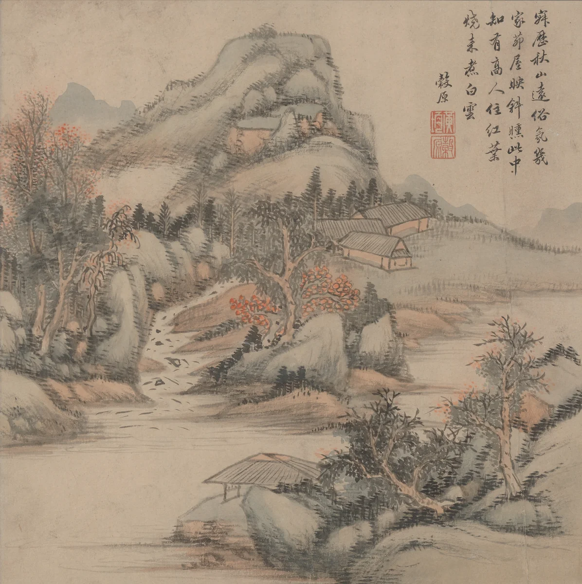 Landscapes after old masters by Huang Jun, painting, 1836